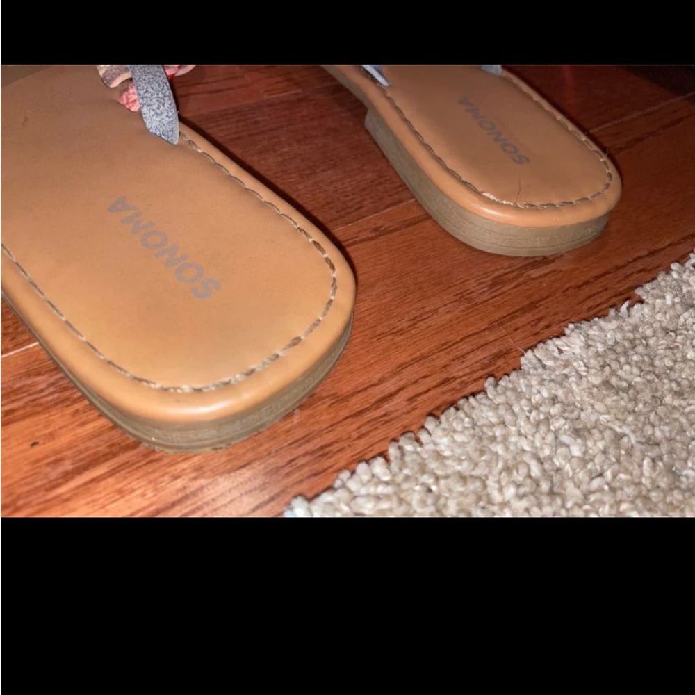 Sonoma Rainbow Braided Strap Tan Slide Sandals - Picture 2 of 3